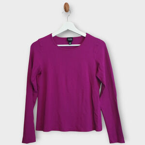 Eileen Fisher Shirt Women's X-Small Purple Minimalist Classic Casual Stretch Top